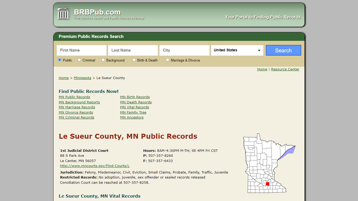 Le Sueur County Public Records | Search Minnesota ...