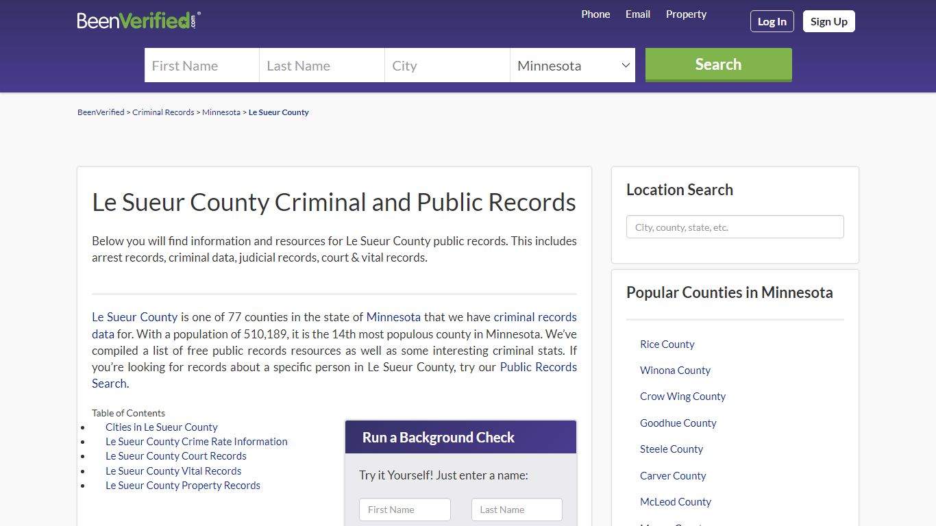 Le Sueur County Arrest Records in MN - Court & Criminal ...