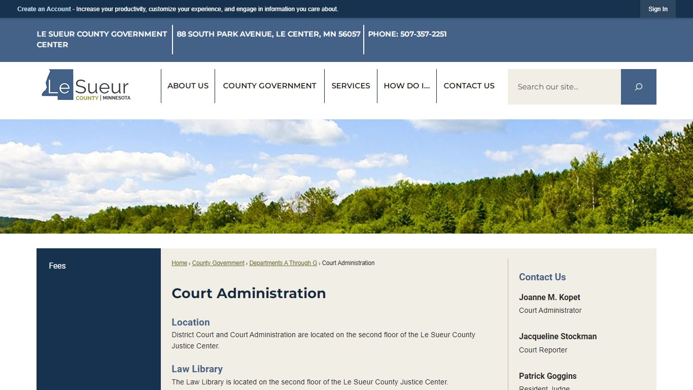 Court Administration | Le Sueur County, MN