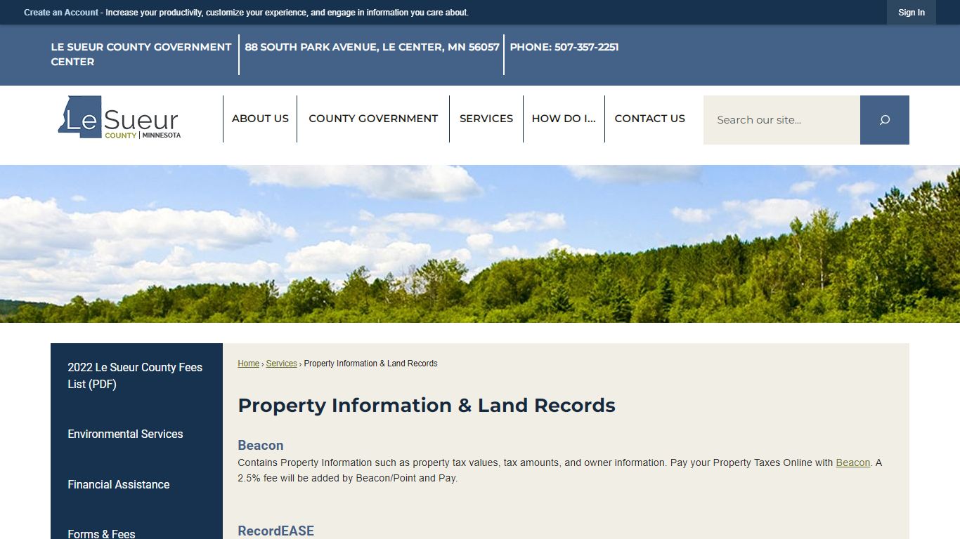 Property Information & Land Records | Le Sueur County, MN